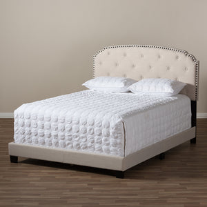 Baxton Studio Lexi Modern And Contemporary Light Beige Fabric Upholstered King Size Bed