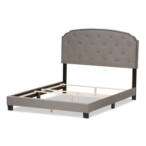 Baxton Studio Lexi Modern And Contemporary Light Grey Fabric Upholstered Queen Size Bed