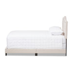 Load image into Gallery viewer, Baxton Studio Emerson Modern And Contemporary Light Beige Fabric Upholstered King Size Bed
