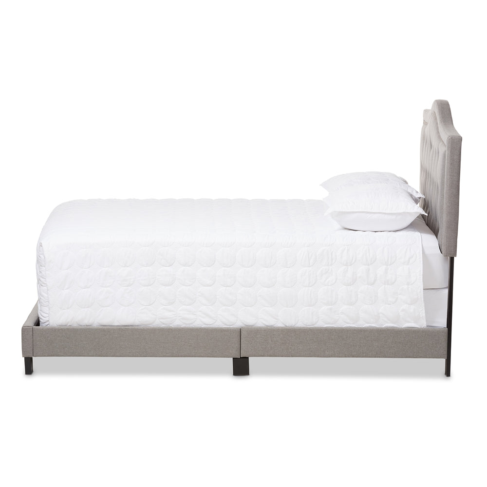 Baxton Studio Emerson Modern And Contemporary Light Grey Fabric Upholstered Queen Size Bed