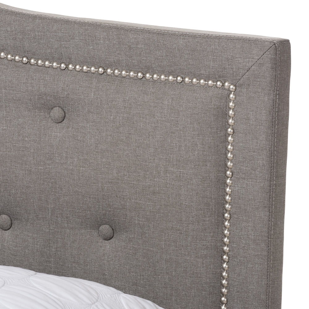 Baxton Studio Emerson Modern And Contemporary Light Grey Fabric Upholstered Full Size Bed