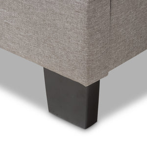 BAXTON STUDIO EMERSON MODERN AND CONTEMPORARY LIGHT GREY FABRIC UPHOLSTERED FULL SIZE BED