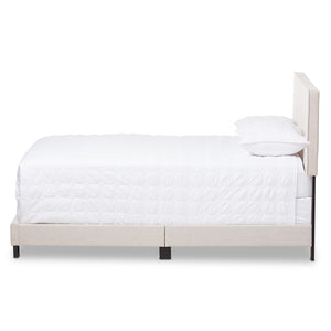 Baxton Studio Hampton Modern And Contemporary Light Beige Fabric Upholstered Queen Size Bed