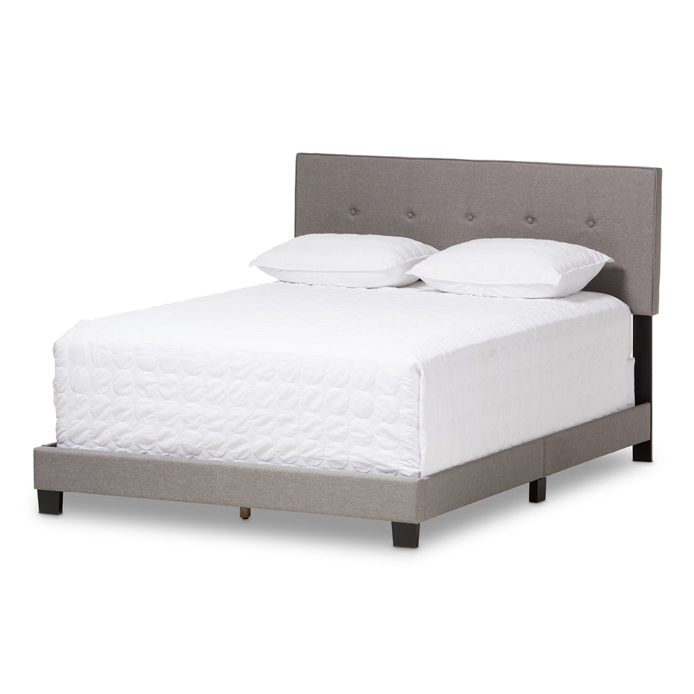 Baxton Studio Hampton Modern And Contemporary Light Grey Fabric Upholstered Full Size Bed