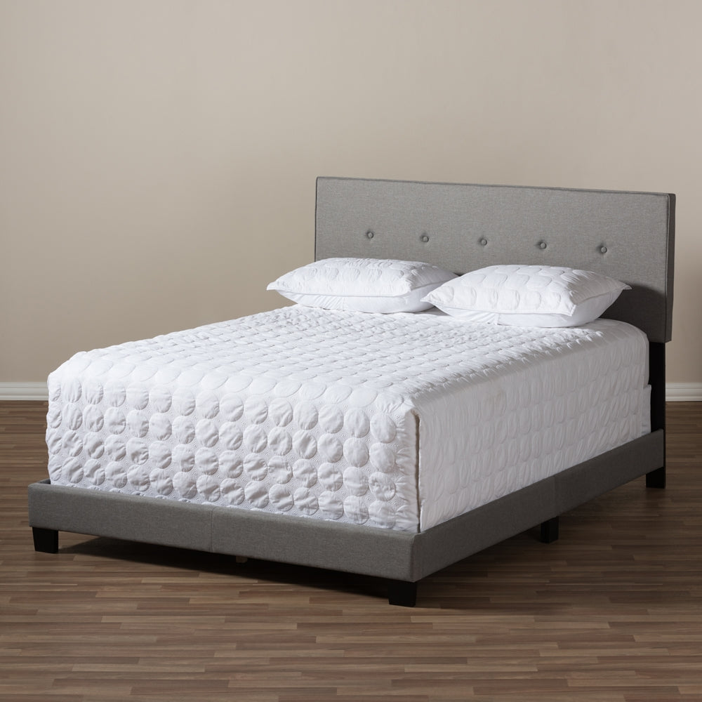 Baxton Studio Hampton Modern And Contemporary Light Grey Fabric Upholstered Full Size Bed