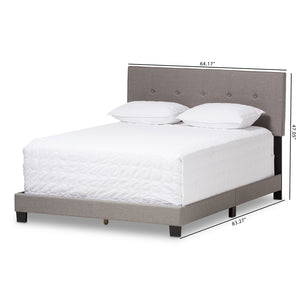 Baxton Studio Hampton Modern And Contemporary Light Grey Fabric Upholstered Full Size Bed