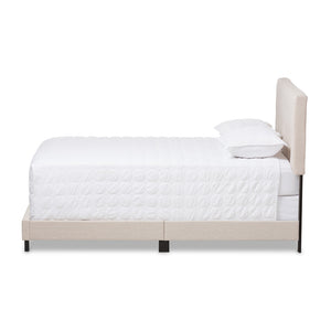 Baxton Studio Cassandra Modern And Contemporary Light Beige Fabric Upholstered King Size Bed