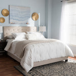 Load image into Gallery viewer, Baxton Studio Cassandra Modern And Contemporary Light Beige Fabric Upholstered Full Size Bed
