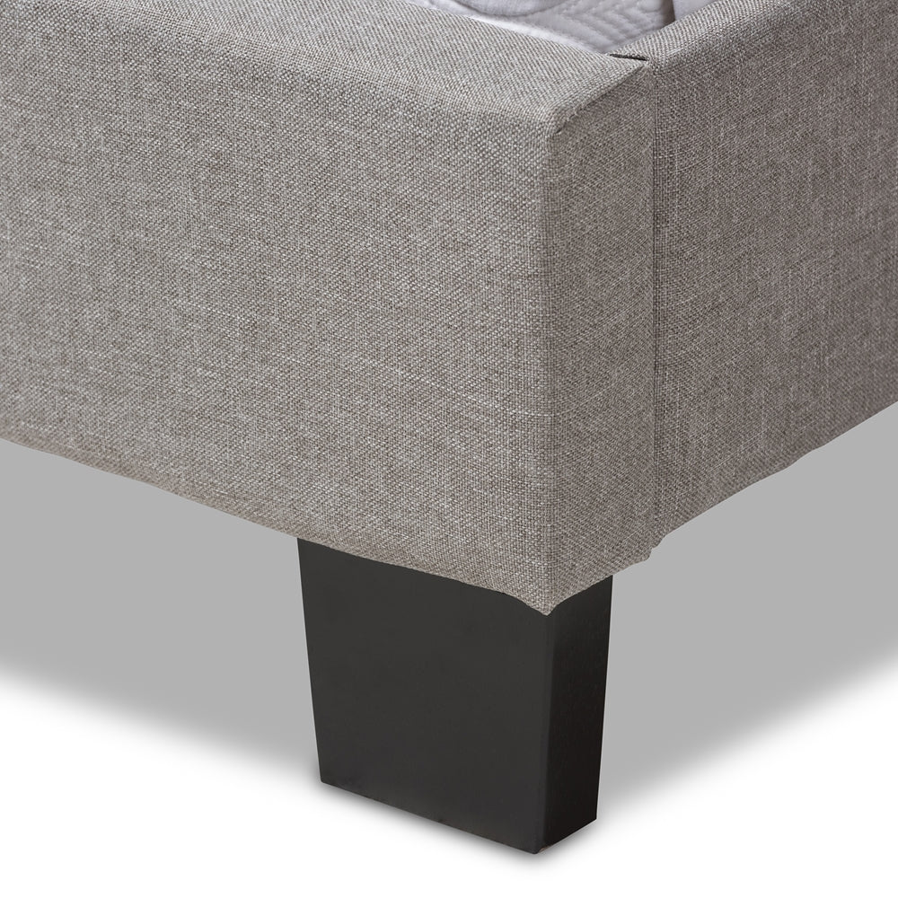 BAXTON STUDIO CASSANDRA MODERN AND CONTEMPORARY LIGHT GREY FABRIC UPHOLSTERED FULL SIZE BED