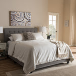 Load image into Gallery viewer, Baxton Studio Cassandra Modern And Contemporary Light Grey Fabric Upholstered King Size Bed
