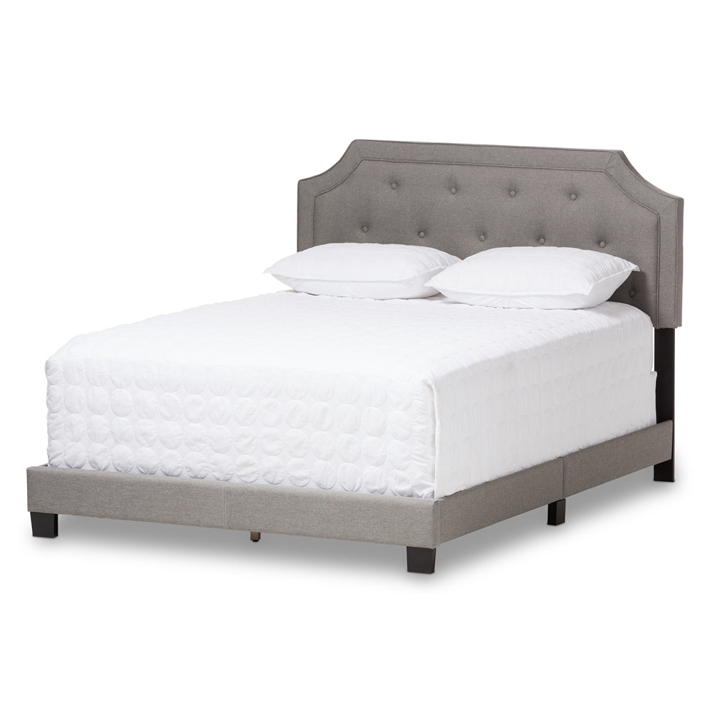 Baxton Studio Willis Modern And Contemporary Light Grey Fabric Upholstered Queen Size Bed