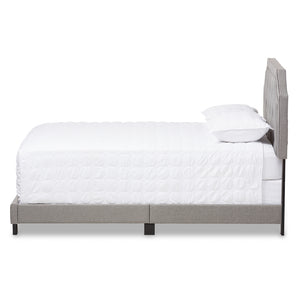 Baxton Studio Willis Modern And Contemporary Light Grey Fabric Upholstered King Size Bed