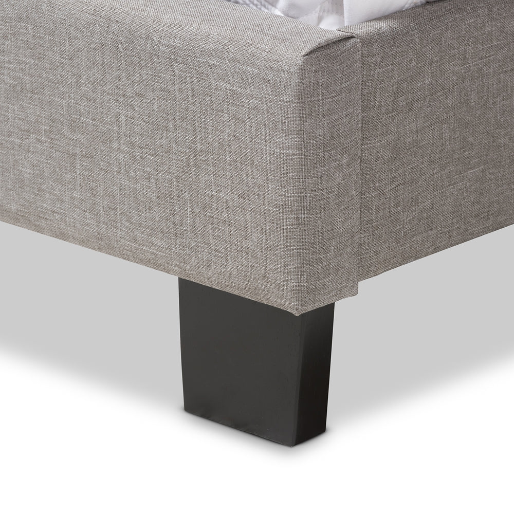 BAXTON STUDIO WILLIS MODERN AND CONTEMPORARY LIGHT GREY FABRIC UPHOLSTERED FULL SIZE BED