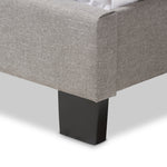 Load image into Gallery viewer, BAXTON STUDIO WILLIS MODERN AND CONTEMPORARY LIGHT GREY FABRIC UPHOLSTERED FULL SIZE BED
