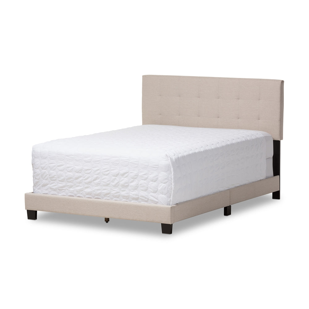 Baxton Studio Brookfield Modern and Contemporary Fabric Upholstered Grid-tufting Bed