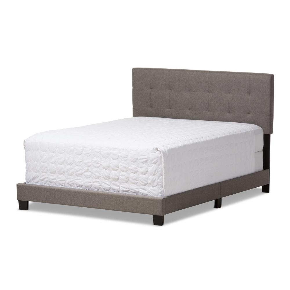 Baxton Studio Brookfield Modern and Contemporary Fabric Upholstered Grid-tufting Bed