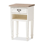 Load image into Gallery viewer, Baxton Studio Dauphine Provincial Style Weathered Oak And White Wash Distressed Finish Wood Nightstand
