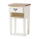 Load image into Gallery viewer, Baxton Studio Dauphine Provincial Style Weathered Oak And White Wash Distressed Finish Wood Nightstand
