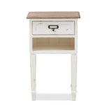 Load image into Gallery viewer, Baxton Studio Dauphine Provincial Style Weathered Oak And White Wash Distressed Finish Wood Nightstand
