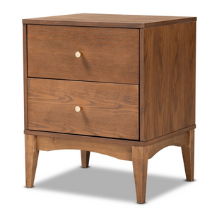 Baxton Studio Landis Mid-Century Modern Finished Wood 2-Drawer Nightstand