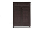 Load image into Gallery viewer, GLIDDEN DARK BROWN WOOD MODERN SHOE CABINET (TALL)
