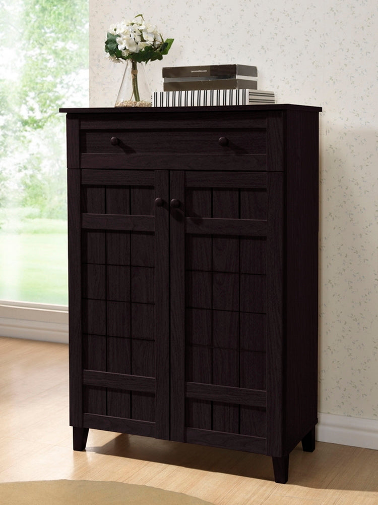 Glidden Dark Brown Wood Modern Shoe Cabinet (Tall)