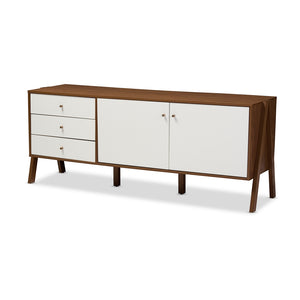 Baxton Studio Harlow Mid-century Modern Scandinavian Style Wood Sideboard Storage Cabinet