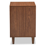 Load image into Gallery viewer, Baxton Studio Harlow Mid-Century Modern Scandinavian Style White And Walnut Wood 1-Drawer And 1-Door Nightstand
