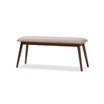 Load image into Gallery viewer, BAXTON STUDIO FLORA MID-CENTURY MODERN LIGHT GREY FABRIC AND &quot;OAK&quot; MEDIUM BROWN FINISHING WOOD DINING BENCH
