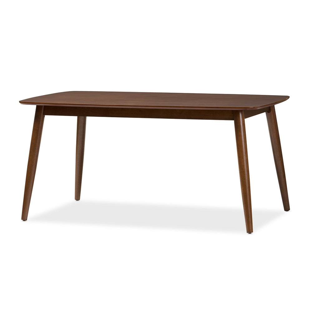 BAXTON STUDIO FLORA MID-CENTURY MODERN "OAK" MEDIUM BROWN FINISHING WOOD DINING TABLE