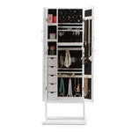 Load image into Gallery viewer, Baxton Studio Vittoria White Finish Wood Square Foot Floor Standing Double Door Storage Jewelry Armoire Cabinet
