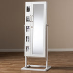 Load image into Gallery viewer, Baxton Studio Vittoria White Finish Wood Square Foot Floor Standing Double Door Storage Jewelry Armoire Cabinet
