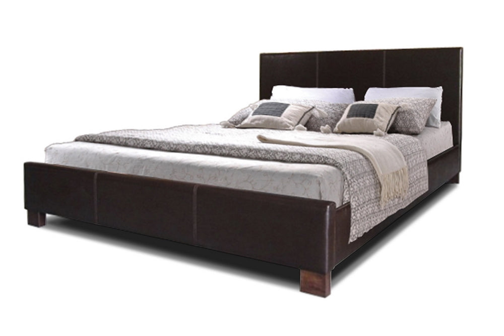 PLESS DARK BROWN MODERN BED - QUEEN SIZE