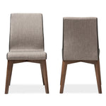 Load image into Gallery viewer, Baxton Studio Kimberly Mid-Century Modern Beige And Brown Fabric Dining Chair (Set Of 2)
