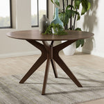 Load image into Gallery viewer, Baxton Studio Monte Mid-Century Modern Walnut Wood 47-Inch Round Dining Table
