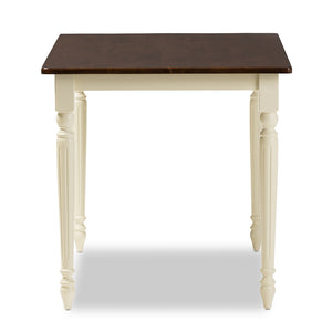 Baxton Studio Napoleon French Country Cottage Buttermilk And "Cherry" Brown Finishing Wood Dining Table