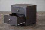 Load image into Gallery viewer, Baxton Studio Espresso Silvertone Modern Nightstand
