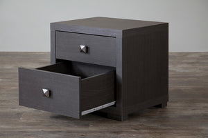 Baxton Studio Espresso Silvertone Modern Nightstand