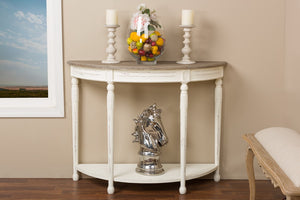 Baxton Studio Vologne Traditional White Wood French Console Table