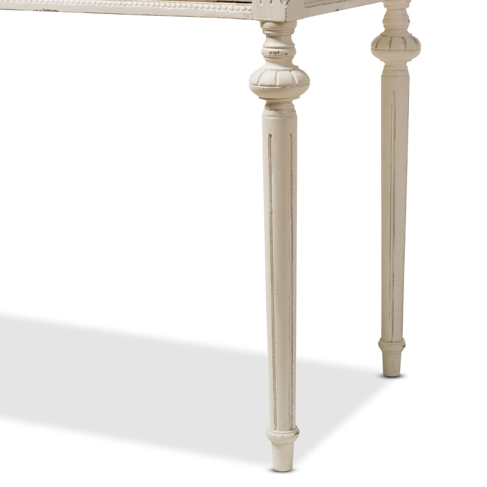 BAXTON STUDIO MARQUETTERIE FRENCH PROVINCIAL WEATHERED OAK AND WHITEWASH WRITING DESK