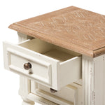 Load image into Gallery viewer, Baxton Studio Marquetterie French Provincial Style Weathered Oak And White Wash Distressed Finish Wood Two-Tone 2-Drawer And 1-Shelf Nightstand
