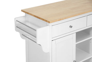 Baxton Studio Meryland White Modern Kitchen Island Cart