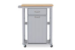 Load image into Gallery viewer, Baxton Studio Yonkers Contemporary Light Grey Kitchen Cart With Wood Topone (1) Kitchen Cart
