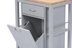 Load image into Gallery viewer, Baxton Studio Yonkers Contemporary Light Grey Kitchen Cart With Wood Topone (1) Kitchen Cart
