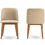 Load image into Gallery viewer, Baxton Studio Lavin Mid-Century &quot;Walnut&quot; Light Brown/Beige Faux Leather Dining Chair
