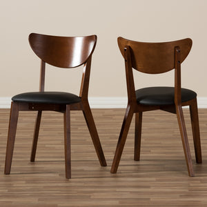 Baxton Studio Sumner Mid-Century Walnut Brown Dining Chair (Set Of 2)