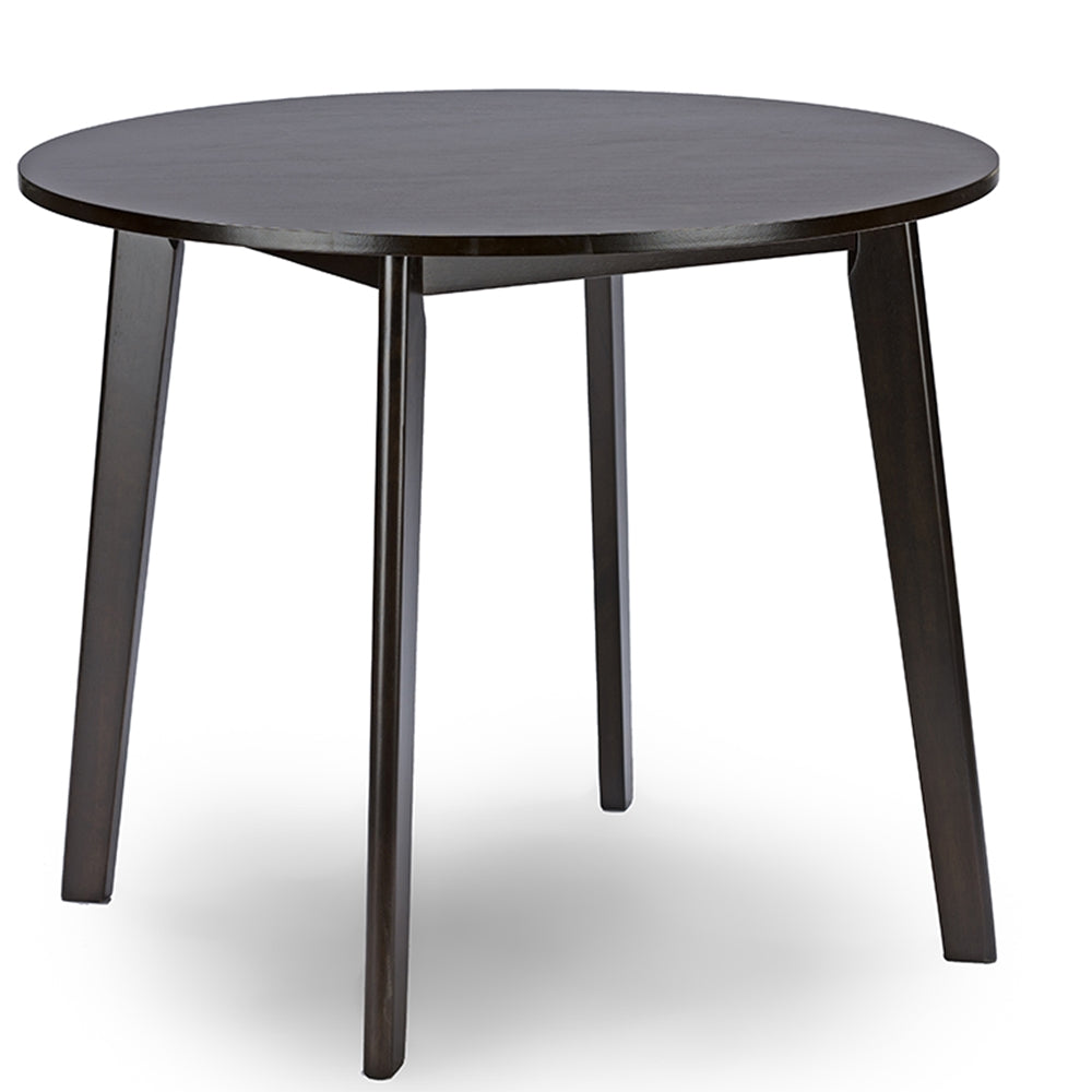 Baxton Studio Debbie Mid-Century Dark Brown Wood Round Dining Table