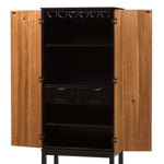 Load image into Gallery viewer, Baxton Studio Marya Mid-Century Modern Dark Brown And Walnut Two-Tone Solid Rubberwood Mdf Veneered Wine Cabinet
