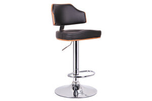 BAXTON STUDIO CABELL WALNUT AND BLACK MODERN BAR STOOL