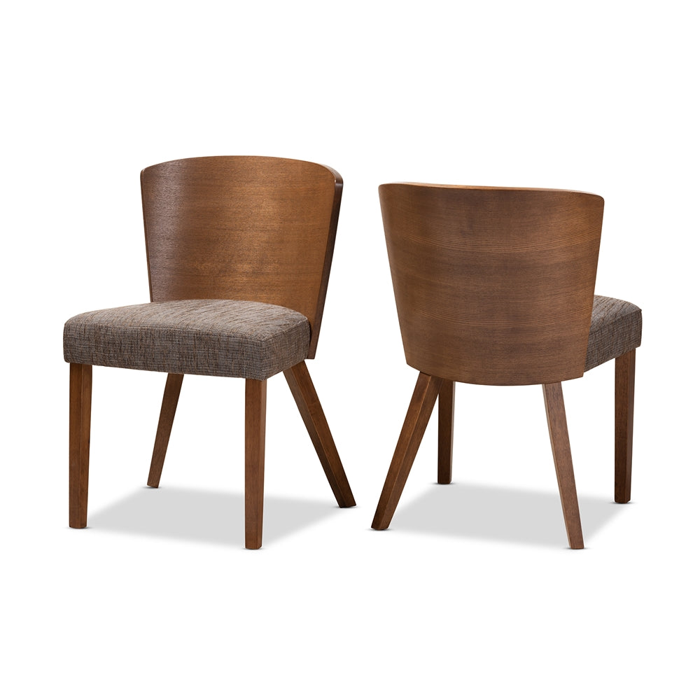 Baxton Studio Sparrow Brown Wood Modern Dining Chair (Set Of 2)